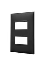 Placa 2 Postos Separados 4x2 Preta Pct /1 Placa 2 Postos Separados 4x2 Preta Pct /1