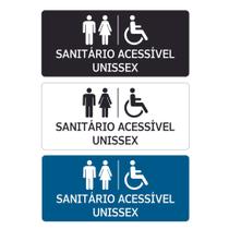 Placa 20x9 sanitário acessível unissex adesivado