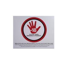 Placa 25x20cm Proibido a venda de bebida para menores de 18 anos preto e vermelho 10 - unidades