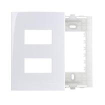 Placa 2x4 2postos afas.bc sleek margiriu Placa 2x4 2postos afas.bc sleek margiriu