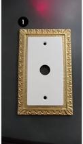 Placa 2x4 marinjet branco/dourado com furo