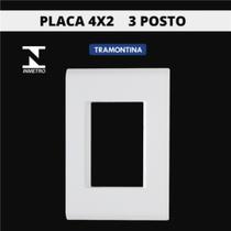 placa 3 postos 4x2 liz branco juntos (tramontina)
