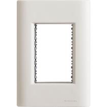Placa 3 Postos 4x2 Tramontina Giz Branca Soft Touch com Suporte