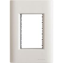 Placa 3 Postos 4x2 Tramontina Giz Branca Soft Touch Com Suporte Placa 3 Postos 4x2 Tramontina Giz Branca Soft Touch Com Suporte