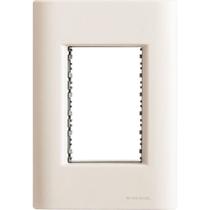 Placa 3 Postos 4x2 Tramontina Giz Branca Soft Touch Suporte Tramontina