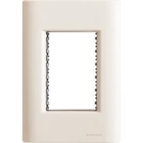 Placa 3 Postos 4x2 Tramontina Giz Branca Soft Touch Suporte