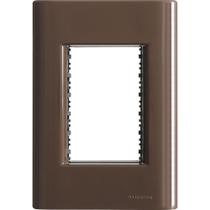 Placa 3 Postos 4x2 Tramontina Giz Madeira Com Suporte Placa 3 Postos 4x2 Tramontina Giz Madeira Com Suporte