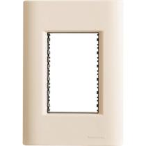 Placa 3 Postos 4x2 Tramontina Giz Nude Soft Touch com Suporte