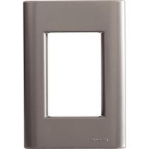Placa 3 Postos 4x2 Tramontina Giz Onix Metalizado sem Suporte