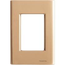 Placa 3 Postos 4x2 Tramontina Giz Ouro Metalizado Sem Suporte Tramontina