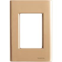 Placa 3 Postos 4x2 Tramontina Giz Ouro Metalizado sem Suporte Placa 3 Postos 4x2 Tramontina Giz Ouro Metalizado sem Suporte