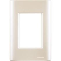 Placa 3 Postos 4x2 Tramontina Giz Pérola