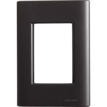 Placa 3 Postos 4x2 Tramontina Giz Preta Soft Touch sem Suporte