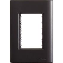 Placa 3 Postos 4x2 Tramontina Giz Preta Soft Touch Suporte Tramontina