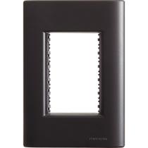 Placa 3 Postos 4x2 Tramontina Giz Preta Soft Touch Suporte