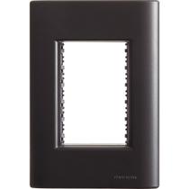 Placa 3 Postos 4x2 Tramontina Giz Preta Soft Touch Suporte