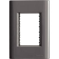 Placa 3 Postos 4x2 Tramontina Giz Titânio Suporte Tramontina