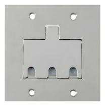 Placa 3 postos rj 4x4 cromada - stamplac