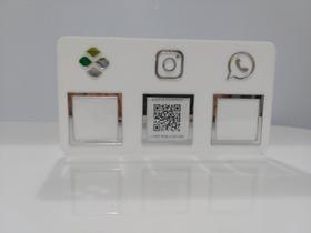 Placa 3 Qr Code em Acrilico 3mm Pix/Insta/Whats