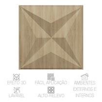 Placa 3D Geométrica Bruxelas De Madeira Clara Revestimento Para Parede
