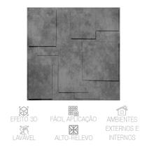 Placa 3D Geométrica Cadre De Cimento Queimado Greta Revestimento Para Parede