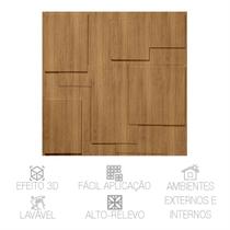 Placa 3D Geométrica Cadre De Madeira Média Revestimento Para Parede