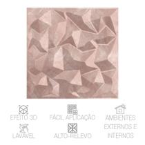 Placa 3D Geométrica Cordilheiras De Cimento Queimado Rosé Revestimento Para Parede