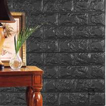 Placa 3D Tijolo Decorativa 77x70 Preto ou Branco Marmorizado Adesivo Autocolante Decoração Quarto Sala Placa 3D Tijolo Decorativa 77x70 Preto ou Branco Marmorizado Adesivo Autocolante Decoração Quarto Sala