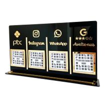 Placa 4 Qr Code Acrílico Display Pagamento Pix - Picotar