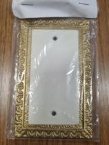 Placa 4 x 2 - cega estilo colonial branco e dourado marinjet