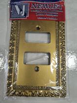 Placa 4 x 2 - duas teclas distanciadas modelo colonial dourado - NEWJET