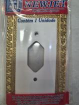 Placa 4 x 2 para tomada vertical dourado newjet