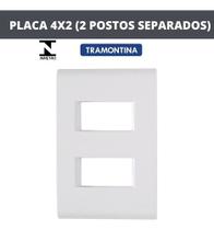 Placa 4 x 2 + Suporte 2P Afastadas Branco - Tramontina Liz