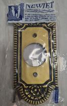 Placa 4 x 2 - tomada modelo arredondado dourado - newjet