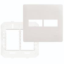 Placa 4 X 4 2 Saídas Horizontal c/suporte Habitat Branco Fame 3639