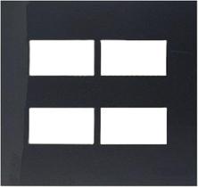 Placa 4 x 4 4Postos Horizontais Separados Ebony Preto - Margirius Sleek Placa 4 x 4 4Postos Horizontais Separados Ebony Preto - Margirius Sleek