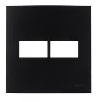 Placa 4 x 4 ebony clean horizontal - 2 postos