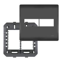 PLACA 4 X 4 PRETA 02 MODULOS COM SUPORTE SHP - 4078 Habitat Black FAME
