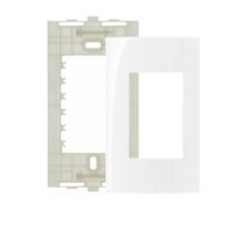 Placa 42 3 postos horizontais + suporte Sleek Branco Placa 42 3 postos horizontais + suporte Sleek Branco