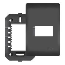 Placa 4X2 1 Modulo Fame Habitat Black Com Suporte Placa 4X2 1 Modulo Fame Habitat Black Com Suporte