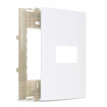 Placa 4x2 1 Posto Com Suporte Branco Sleek Margirius