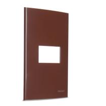 Placa 4x2 1 Posto Horizontal Marrom Sleek Margirius