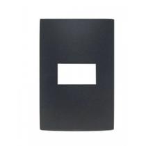 Placa 4x2 1 posto horizontal preta ebony clean margirius pa014448