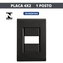 Placa 4x2 1 posto liz grafite tramontina