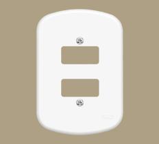 Placa 4x2 2 Módulos Distanciados Horizontais BLANC FAME