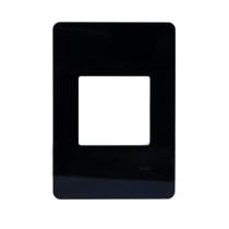 Placa 4x2 2 Modulos Horizontal N1372.1 PT Preta, Linha Unno Life, ABB Placa 4x2 2 Modulos Horizontal N1372.1 PT Preta, Linha Unno Life, ABB