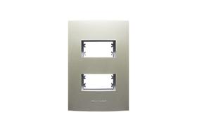 Placa 4x2 2 Módulos Inova Pro Class 85427 Alumbra Champagne Placa 4x2 2 Módulos Inova Pro Class 85427 Alumbra Champagne