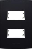 Placa 4x2 2 Módulos Inova Pro Class Alumbra Preto Fosco Placa 4x2 2 Módulos Inova Pro Class Alumbra Preto Fosco