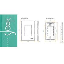 Placa 4x2 2 Posto Separado C/ suporte Sleek Branco Margirus