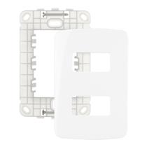 Placa 4x2 2 postos horiz br com suporte b3 - margirus